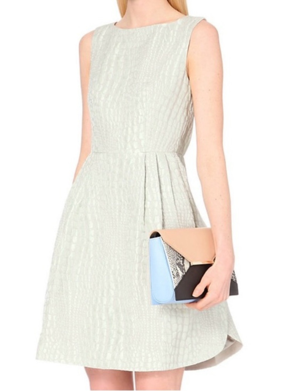Ted Baker Kaleen Sleeveless Textured A-Line Dress in Pale Mint